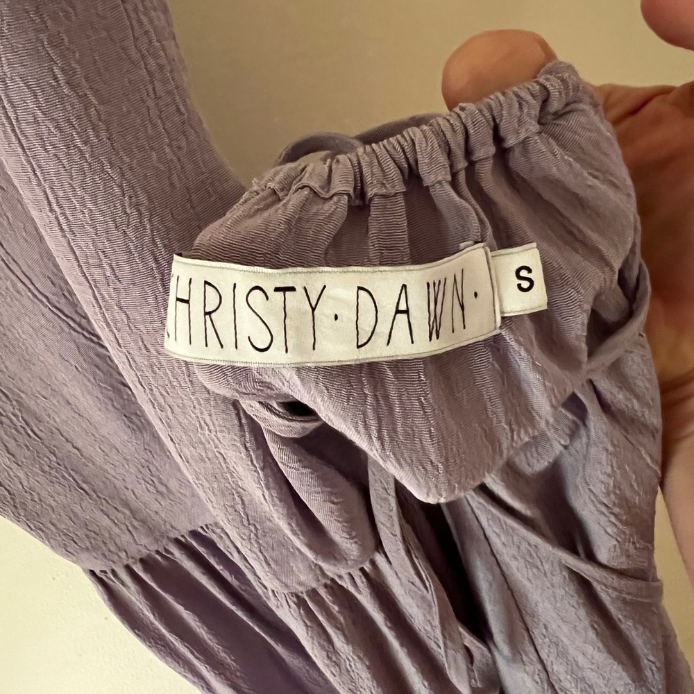 Christy Dawn Delphine Dress Lavender Purple Rayon Tiered Open Back Maxi Small - Picture 4 of 15